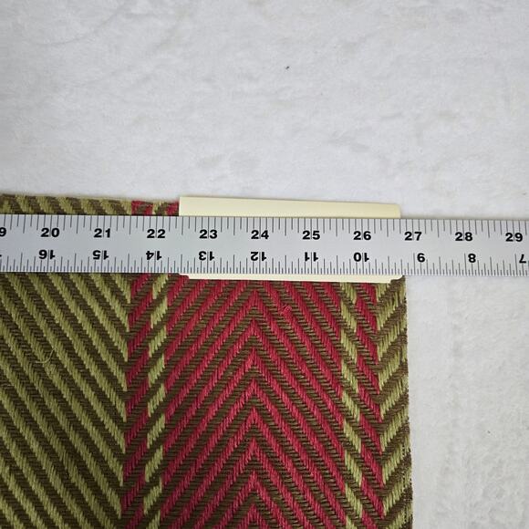 VTG Ralph Lauren Upholstery Fabric Remnant Carrillo Stripe Red 27x27 inch 0782 - Picture 4 of 5